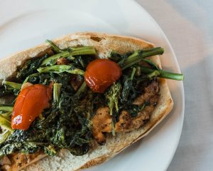 GRILLED CHICKEN WITH BROCCOLI RABE & CHERRY PEPPERS